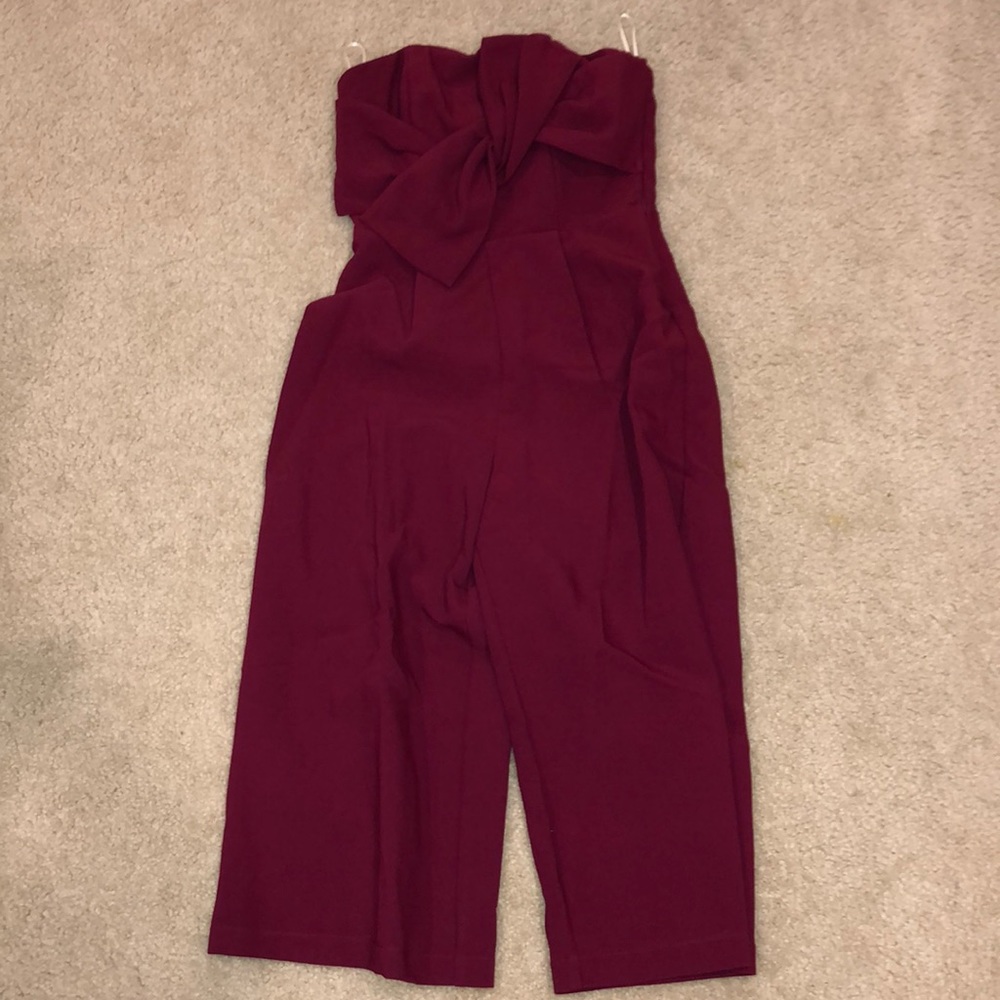 Maroon Strapless Romper